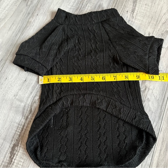 Dog / Cat Cozy Knitted Sweater  – Soft & Warm Winter Pullover - Black - small - Picture 3 of 6